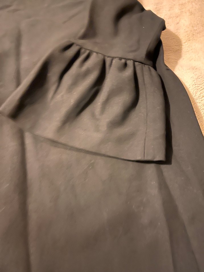 Uzun Kollu Siyah kısa Elbise - Görsel 4