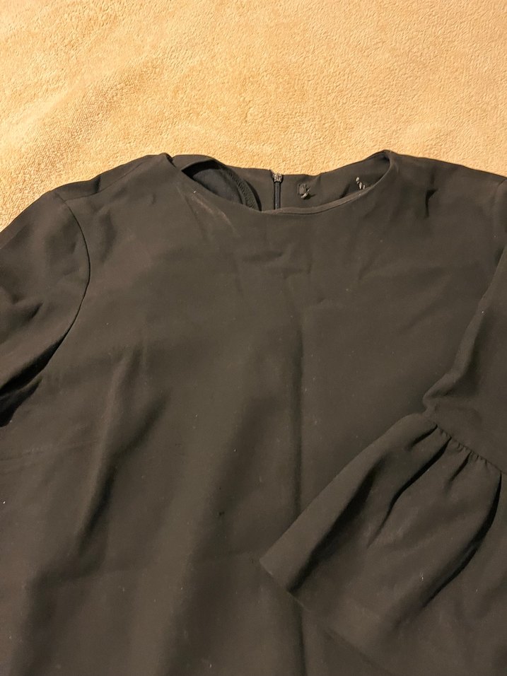 Uzun Kollu Siyah kısa Elbise - Görsel 3