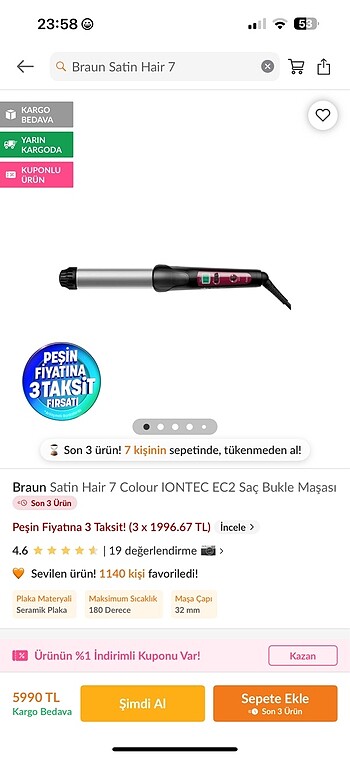 Braun Braun satin 7 maşa
