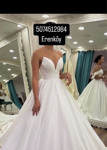 Gelinlik Modern Klasik Straplez Prenses Gelinlik