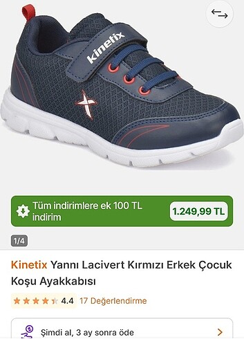 33 Beden mavi Renk Kinetix marka erkek çocuk spor ayakkabı 33 numara hiç giyilmedi 