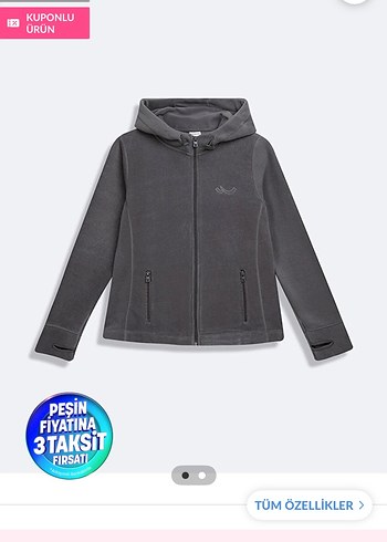 Fermuarlı Gri Kadın Polar Sweatshirt - Görsel 3