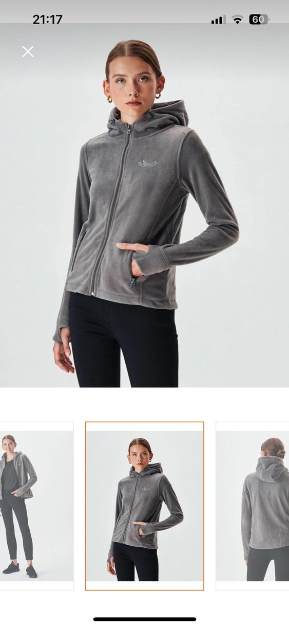 Fermuarlı Gri Kadın Polar Sweatshirt - Görsel 4