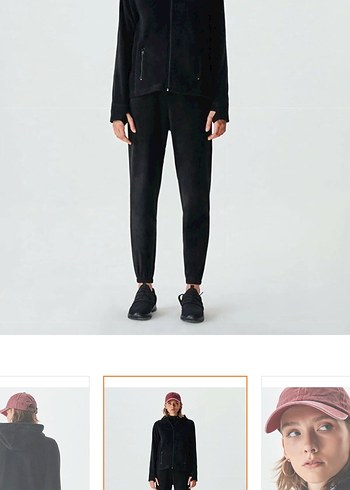 Kadın Siyah Kapüşonlu Fermuarlı Sweatshirt - Görsel 4