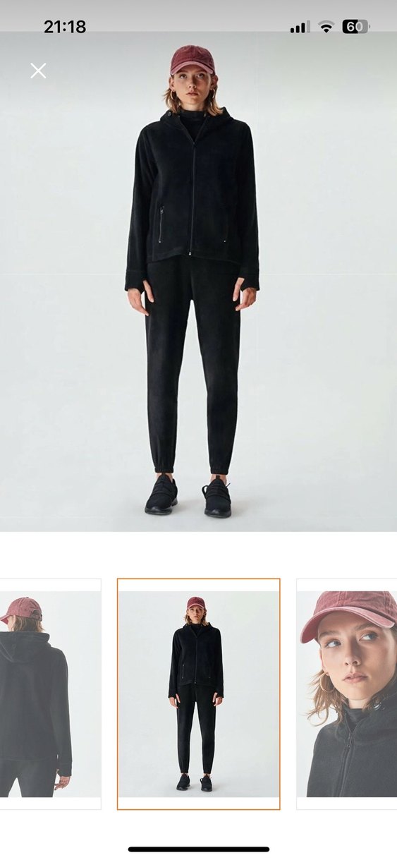 Kadın Siyah Kapüşonlu Fermuarlı Sweatshirt - Görsel 4