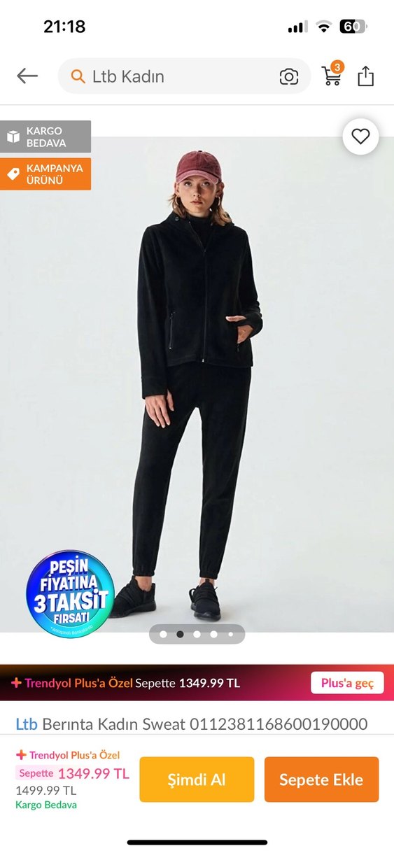 Kadın Siyah Kapüşonlu Fermuarlı Sweatshirt - Görsel 3