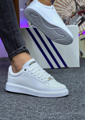 Beyaz Adidas Bağcıklı Blok Topuklu Kadın Spor Ayakkabı - Görsel 3