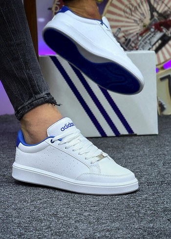 Beyaz Adidas Bağcıklı Blok Topuklu Kadın Spor Ayakkabı - Görsel 2