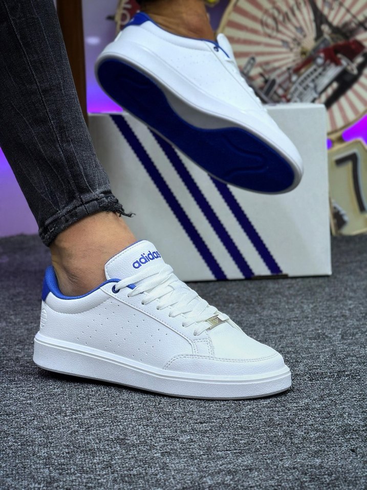 Beyaz Adidas Bağcıklı Blok Topuklu Kadın Spor Ayakkabı - Görsel 2