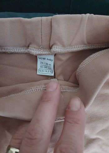 Kız Çocuk Bej ve Pembe Büzgülü Tayt - Görsel 2