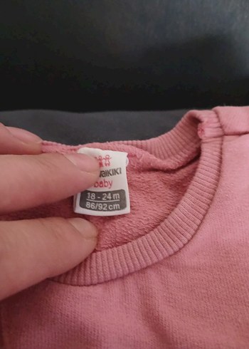Baskılı Pembe Kedi Sweatshirt - Görsel 2