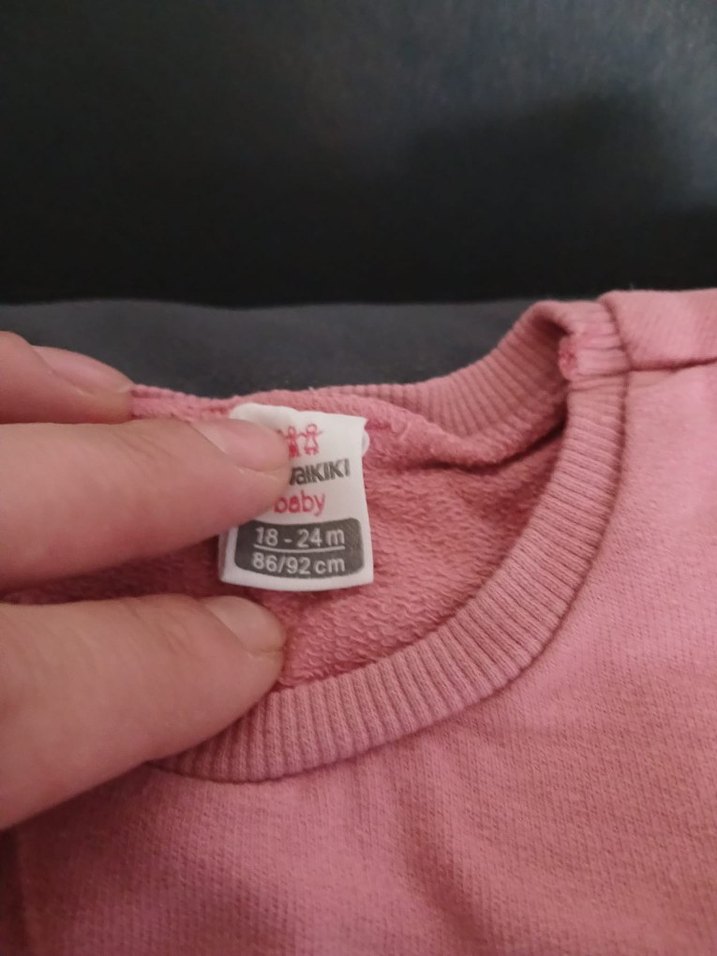 Baskılı Pembe Kedi Sweatshirt - Görsel 2