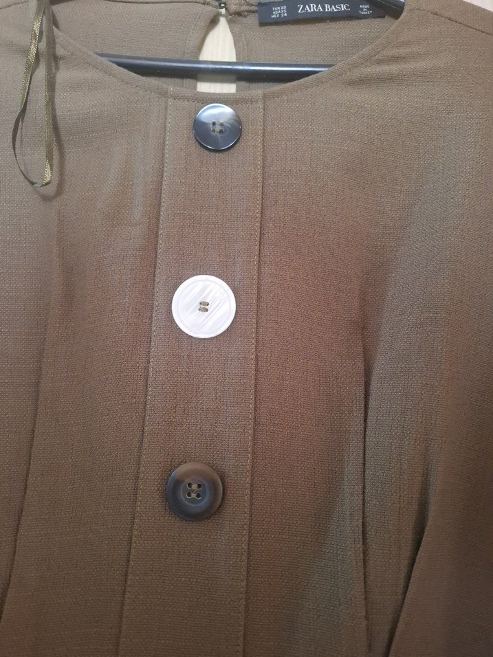 Zara Basic Düğme Detaylı Yazlık Elbise - XS - Görsel 4