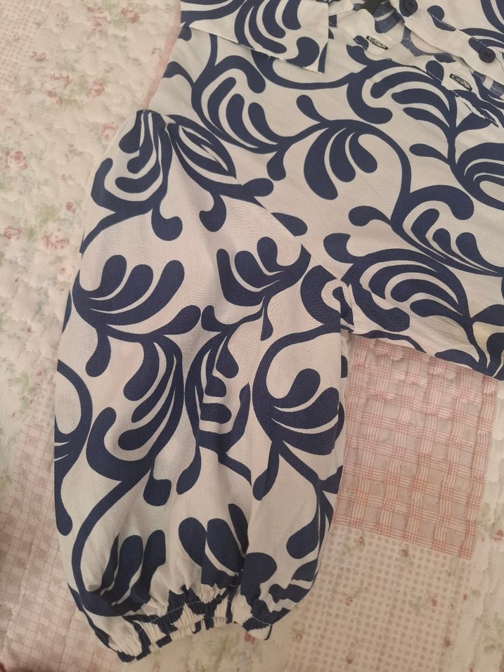 Mathilda Lacivert-Beyaz Desenli Yazlık Elbise - S Beden - Görsel 3