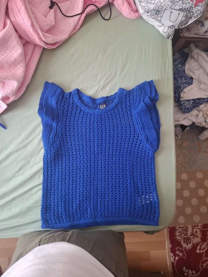 GAP Mavi Örgü Yazlık Bluz (S Beden) - Görsel 4