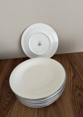 Beyaz Gri Kenarlı Yemek Tabakları Seti - Görsel 3