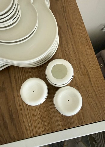Beyaz Gri Kenarlı Yemek Tabakları Seti - Görsel 11