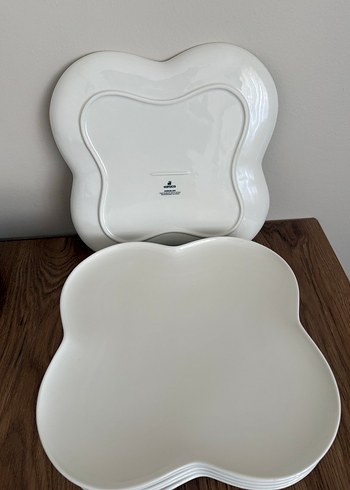 Beyaz Gri Kenarlı Yemek Tabakları Seti - Görsel 5