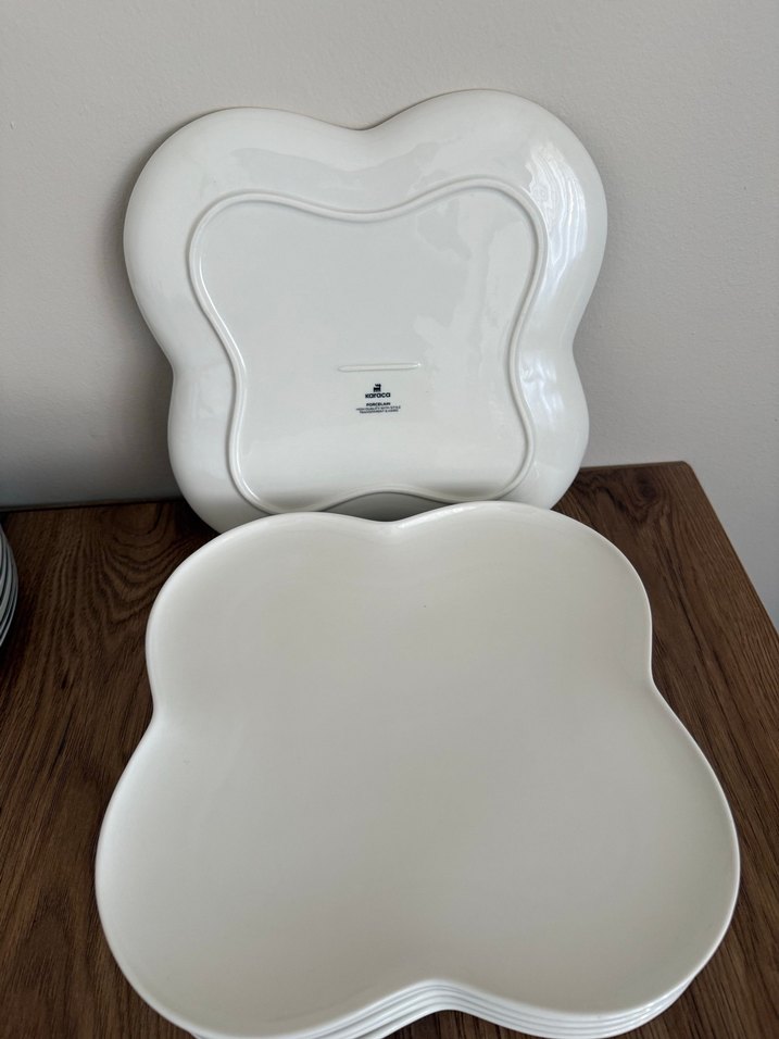 Beyaz Gri Kenarlı Yemek Tabakları Seti - Görsel 5