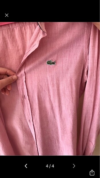 s/m Beden pembe Renk Lacoste gömlek