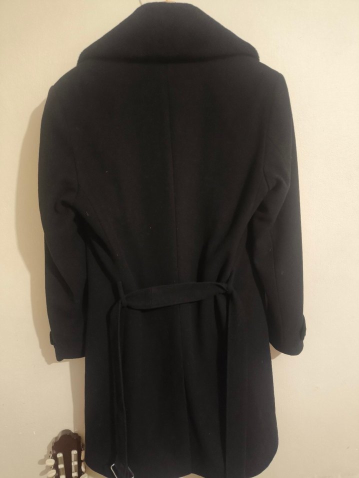 Kürklü Yaka Siyah Erkek KİP Marka Palto - Görsel 4