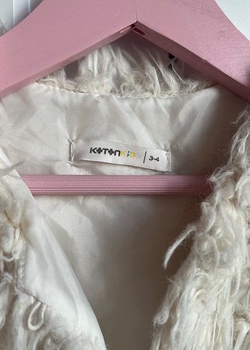 Kız Çocuk Beyaz Kürk Detaylı Yelek - Görsel 4