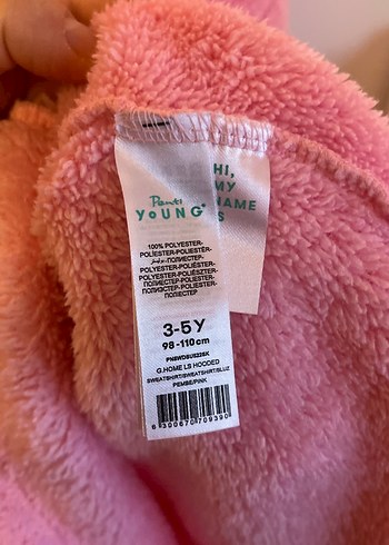 Kapüşonlu Pembe Kız Çocuk Bornoz - Görsel 4