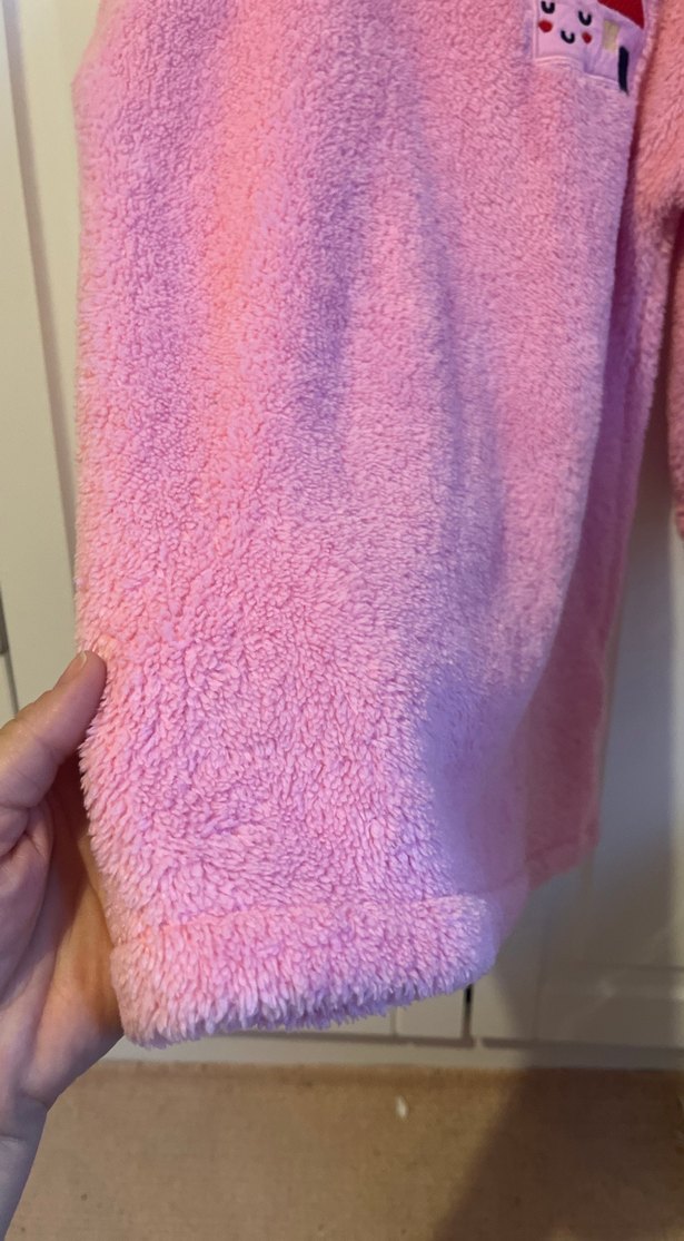 Kapüşonlu Pembe Kız Çocuk Bornoz - Görsel 3