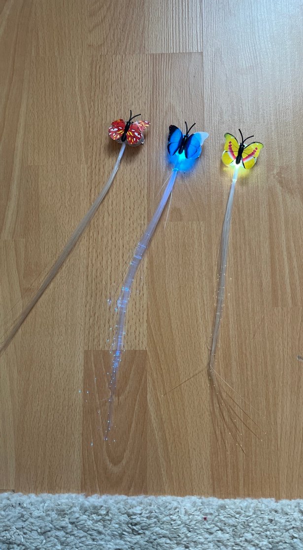 Renkli Işıklı Kelebek Saç Tokaları - Görsel 3