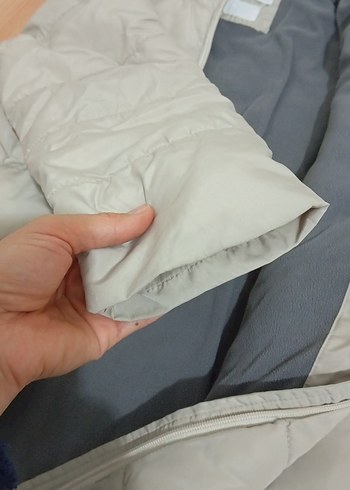 Bej Kapüşonlu çocuk Kışlık Mont - Görsel 6