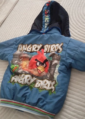 Erkek Çocuk Renkli Angry Birds Kapüşonlu Mont - Görsel 5