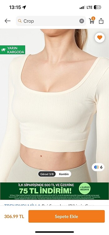 TRENDYOLMİLLA BEJ CROP