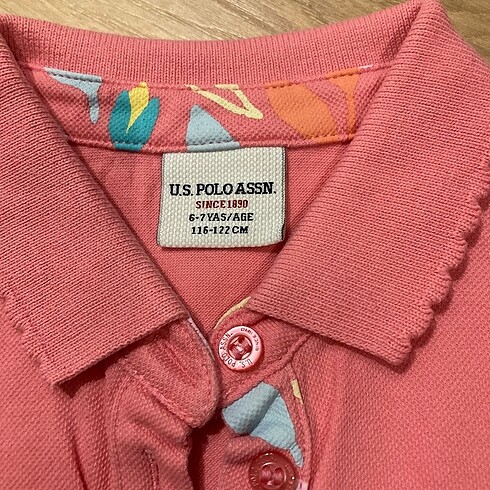 7 Yaş Beden pembe Renk Us polo tshirt