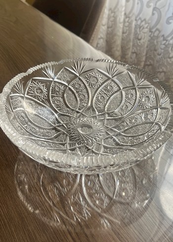 Paşabahçe Bej Şeffaf Kesme Cam Vazo