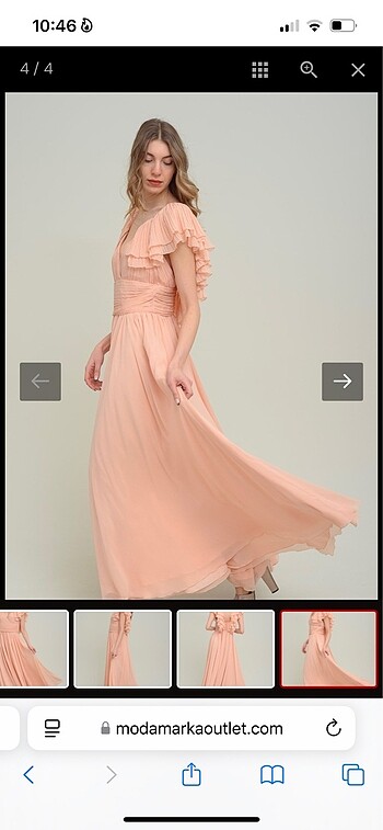 pudra pembe abiye elbise
