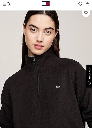 Tommy Yarım Fermuar Sweat