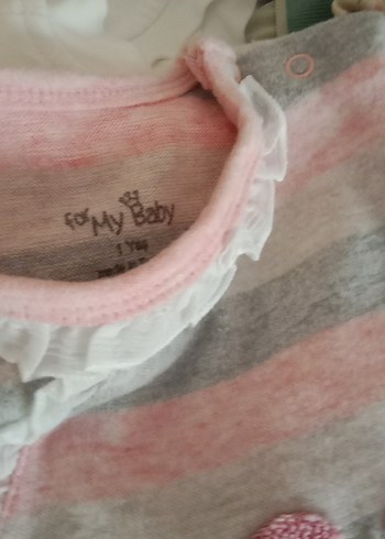 LC Waikiki Pembe Çizgili Bebek Kız Tulum