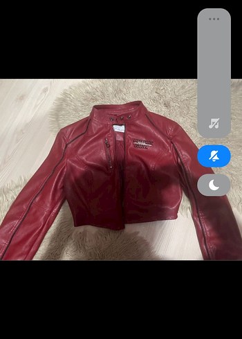 Kırmızı Bershka Deri Ceket, , Sokak Stili - Görsel 2