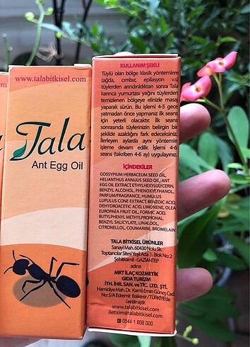 Diğer Tala Karınca Yumurtası Yağı Tüy Azaltıcı Son 2 Adet Fiyatı