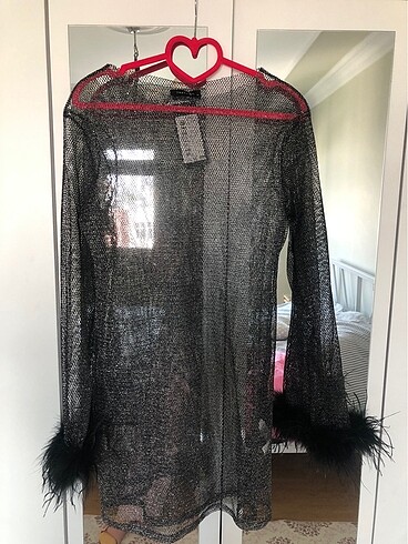 Kadın Üst Tunik Siyah Kimono Pareo Yeni Etiketli 36