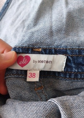 17-18 years Beden Kızlar için bol kesim kot tulum