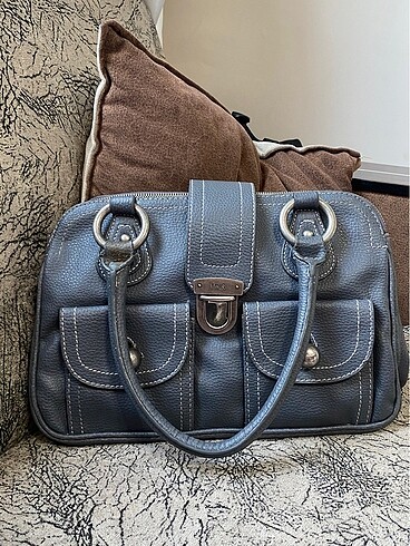 Mango vintage büyük gri çanta