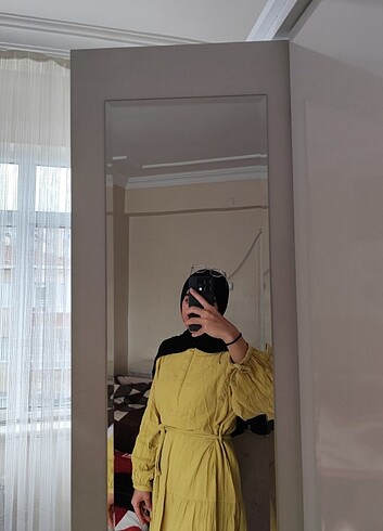 xl Beden sarı Renk LCW bağlamalı elbise