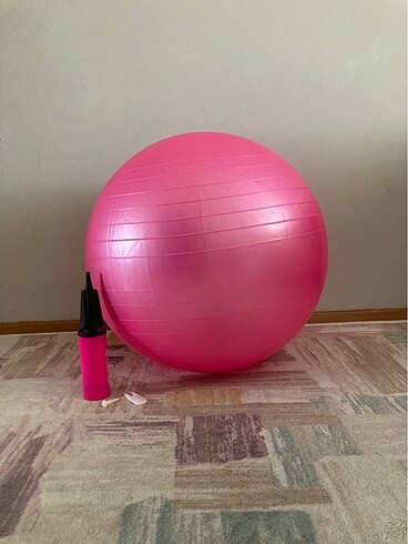 Pembe 65 cm pilates topu şiştme pompası