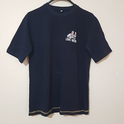 oversize vintage tshirt erkek kadın salaş bol siyah bira beer sm