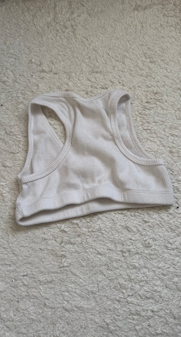 Kız Çocuk V Yaka Pamuklu Beyaz Atlet - Görsel 2