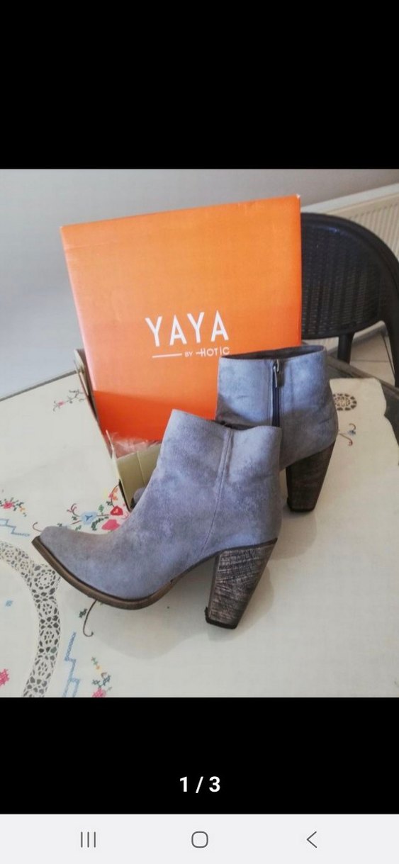 YAYA BY HOTİÇ Gri Süet Dolgu Topuklu Kadın Bot - Görsel 3