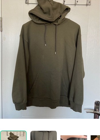 Defacto Haki Kapusonlu Rahat Sweatshirt