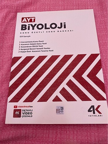 Ayt biyoloji video çözümlü test kitabı 4k yayın