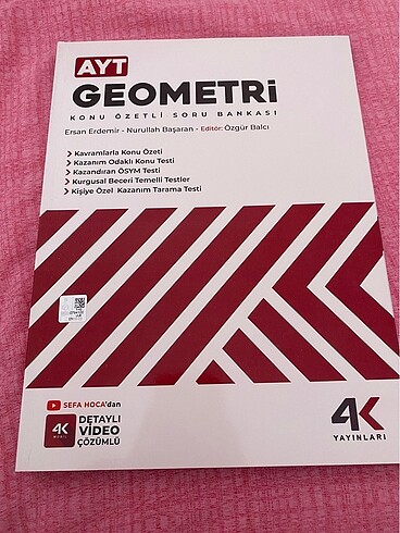 Ayt Geometri video çözümlü test kitabı 4k